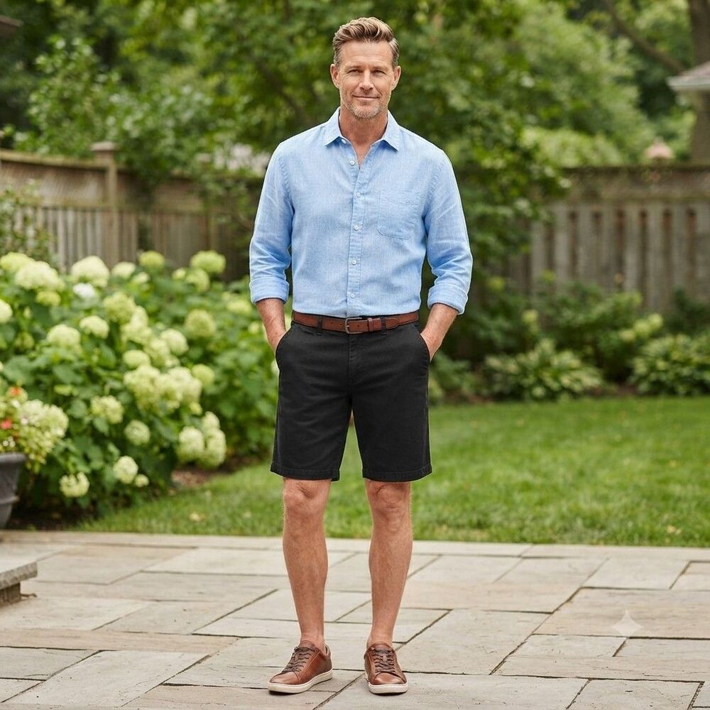 Lee Mens Extreme Comfort Shorts 40 Black Stretch Casual Preppy Everyday Coastal